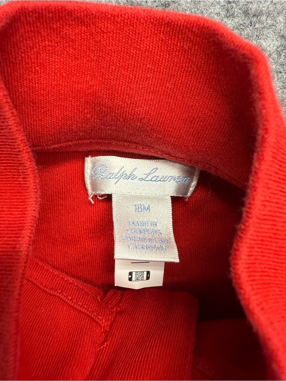 Ralph Lauren Baby Boy 18 months Red Half-Zip Kids Pullover Shirt